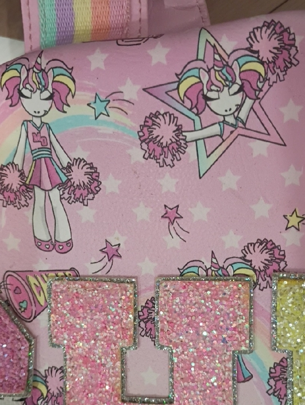 ☀️🌊Miss Gwen OMG 'CHEER' Duffle Bag with Pastel Rainbow/ Unicorn Print- New! - Picture 6 of 9
